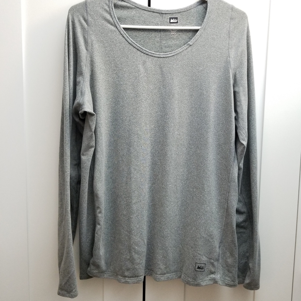 REI Women's Gray Athliesure Active Long Sleeve Shirt, XL